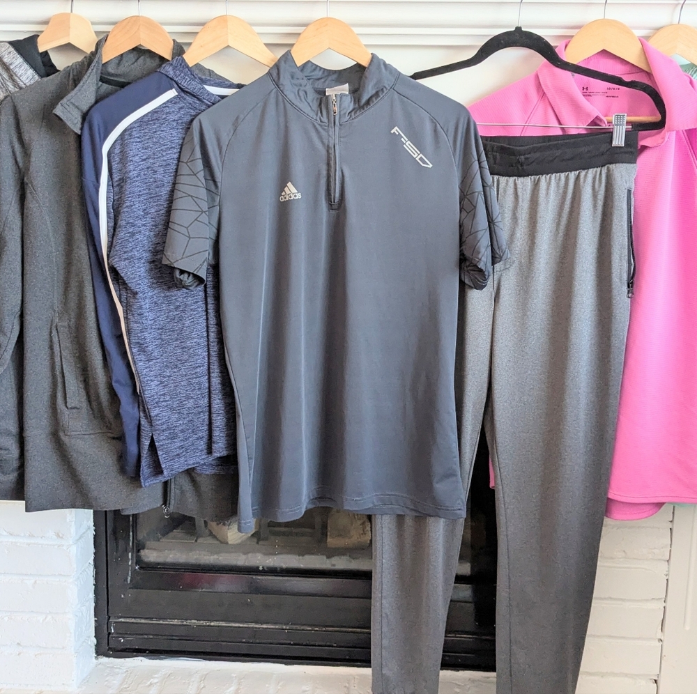 Adidas Quarter Zip Performance Training Shirt XXL Blue Athletic Top